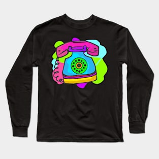 Neon Hippy 80s 90s Costume Retro Vintage Long Sleeve T-Shirt